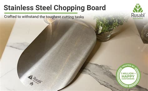 Buy Rusabl Stainless Steel Chopping Board for Kitchen (Oval), Food ...