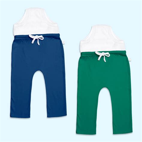 Adjustable Diaper Pants Blue & Green | SuperBottoms