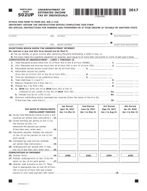 IRS Maryland Form 502UP | pdfFiller