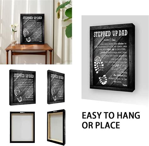 Lienzo personalizado con texto en inglés Stepped Up Dad, lienzo de ...