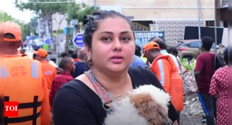 Actress Namitha and her husband rescued from Chennai floods | Tamil ...