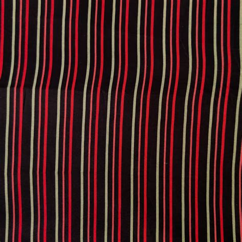 ( Pre-Cut 1.35 Meter ) Soft Cotton Silk Black With Red Pink Stripes Sc ...