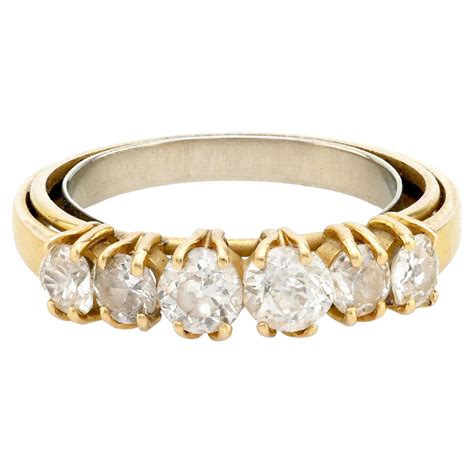 18k Yellow Gold Rectangle Step Cut Diamond Wedding Band For Sale at ...