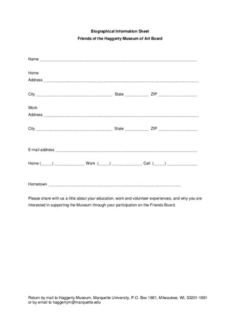Fillable Online Biographical Sheet Fax Email Print - pdfFiller