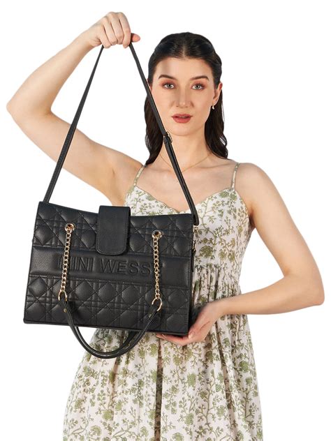 Mini Wesst Signature Black Tote -Compact Bag for Office & Travel ...
