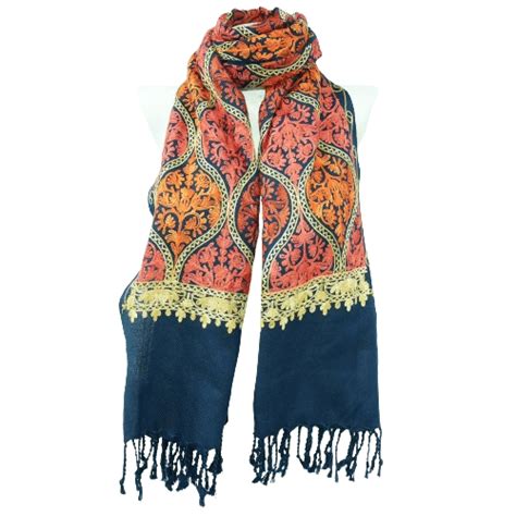 Authenzaa-Women-Stole-ST1004-Navy - RCM