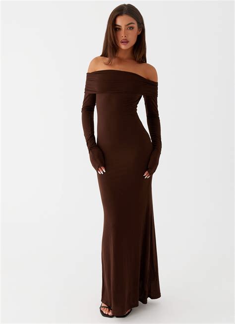 Cocoa Long Sleeve Maxi Dress - Chocolate – Peppermayo Europe