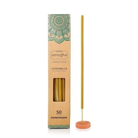 Amogha Citronella Garden Incense Sticks with Terracotta Holder,50 ...