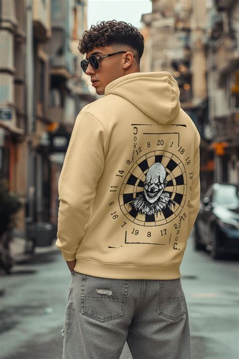 Joker Beige Regular Fit Back Printed Hoodie – Veirdo