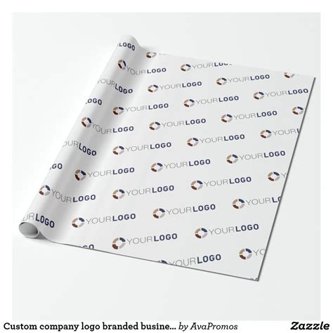 Custom company logo branded business gifts white wrapping paper ...