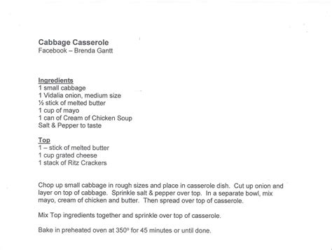 Printable Brenda Gantt Recipes - Printable Word Searches