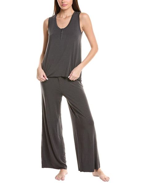 Barefoot Dreams 2Pc Luxe Milk Jersey Henley Pajama Set | Lyst
