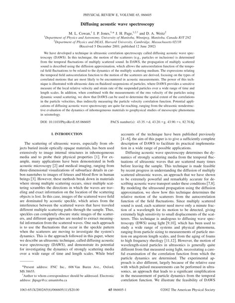 Image result for Diffusing Wave Spectroscopy