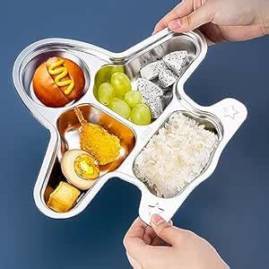 Happy Hues® Stainless Steel Divided Meal Plate Tray-3 Compartments ...