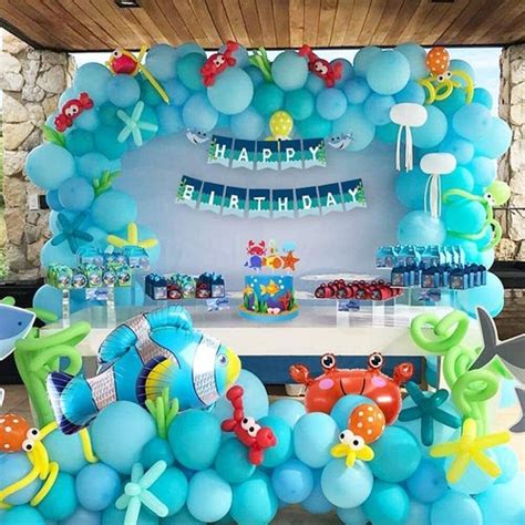 Under Sea Birthday Decor Balloons Garland Baby India | Ubuy