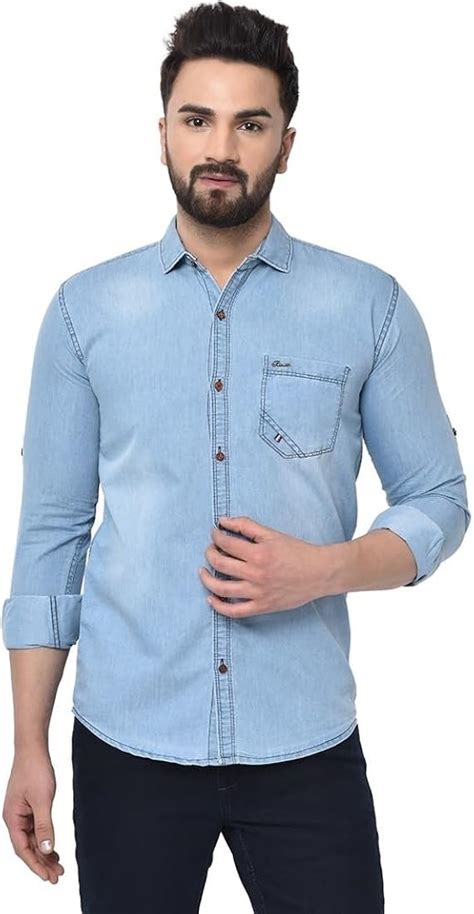 GS GRAND STITCH Mens Solid Denim Full Sleeve Shirt - Price History