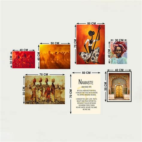 Buy Arsaa Multicolour India Theme Paper Posters- Set of 7 from Home ...