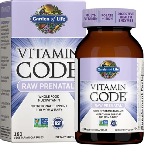 Amazon.com: Garden of Life Organics Women’s Prenatal Multivitamin with Vitamin D3, B6, B12, C ...