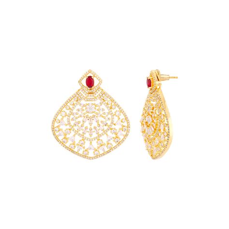 Zircon Gemstones Adorned Statement Earrings – VOYLLA