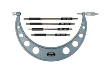 Mitutoyo 104-136A Outside Micrometer, Interchangeable Anvils, Ratchet ...