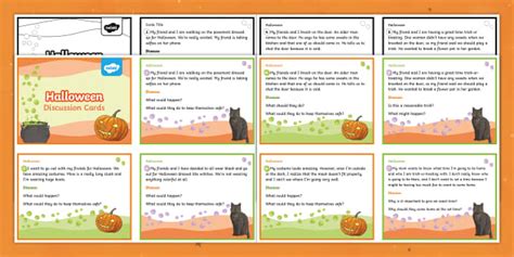 Halloween Scenarios Discussion Cards for 3rd-5th Grade