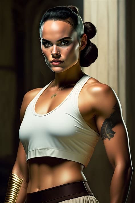 Lexica - Portrait of Star Wars Rey Skywalker in a form-fitting plunge ...