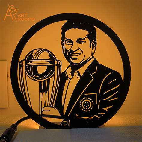Sachin Tendulkar LED Table Lamp Cricket Trophy Design – Artrooms.in