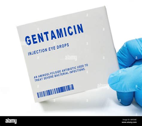 Gentamicin eye drops. An aminoglycoside antibiotic used to treat severe ...