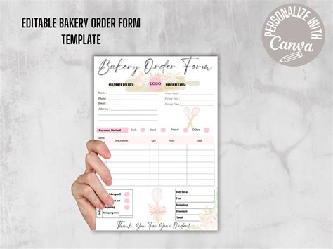 Bakery Order Form 的图像结果