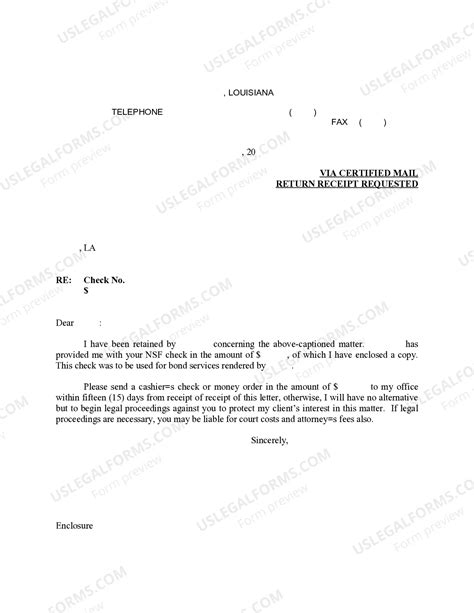 Letter For Nsf Check | US Legal Forms