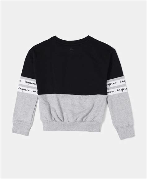 Buy Girl's Super Combed Cotton French Terry Sweatshirt with Contrast ...