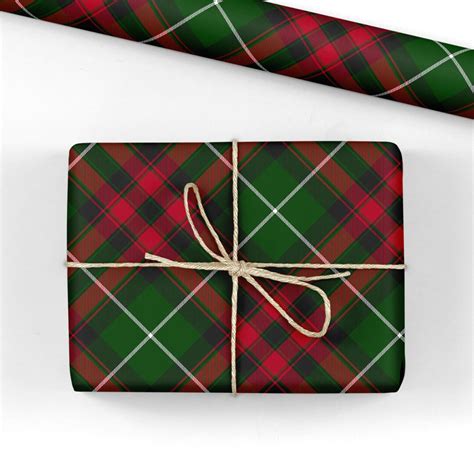 Green and Red Tartan Wrapping Paper - Luxury Gift Wrap - Birthday Gift ...
