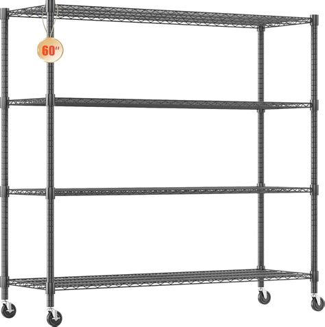 Amazon.com: Homdox 60”W Storage Shelves, 4 Tier Heavy Duty Wire ...