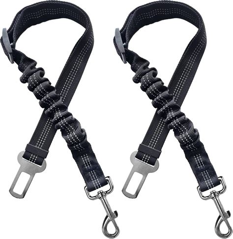 Xundefeng 2x Black Dog Seat Belts for Cars UK Dog Car Harness Seat Belt Dogs Seatbelt Clip Lead ...