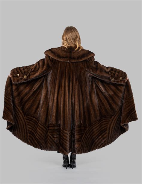 Full Length Demi Buff Real Mink Fur Coat. Overcoat. Natural Brown Color ...