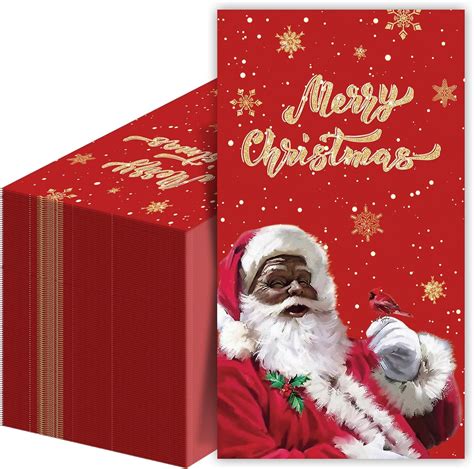 Amazon.com: 100 Pcs African American Guest Napkins Black Santa ...