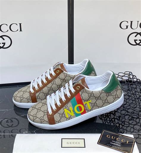gucci ayakkabi ace not print erkek sneaker