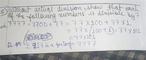 without actual division show that each of the following numbers is ...