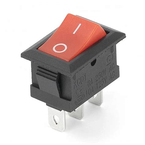 KCD11-102-3P 3-Pin Mini Rocker Switch Red 10x15mm