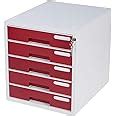 Sysmax System Color File Cabinet 5 Drawers Lockable Wine Red : Amazon ...