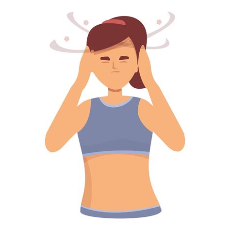 vector de dibujos animados de icono de mareo de niña. cerebro enfermo ...