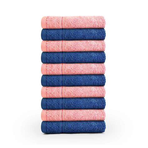 Swiss Republic Signature 10 Piece 630 GSM Cotton Face Towel - Blue and ...