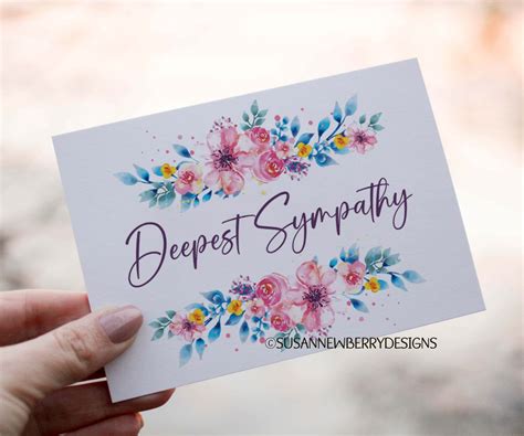 Deepest Printable Sympathy Card — Susan Newberry Designs | Custom wall art and gifts for all ...