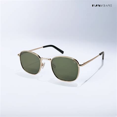 Metal Glint - Green Gold Square Sunglasses - RB2435 - Rawbare
