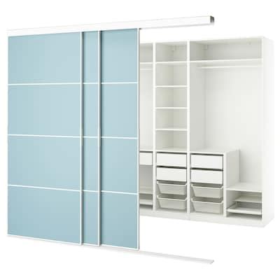 SKYTTA / PAX walk-in wardrobe with sliding doors, white double sided ...