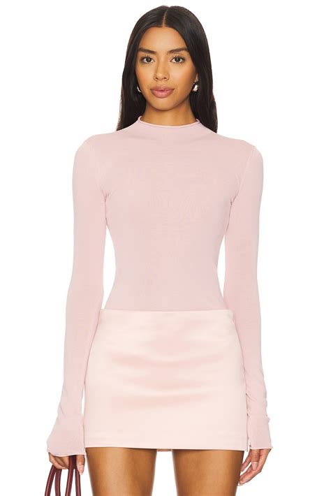 Camila Coelho Pauline Mock Neck Sweater in Light Pink | REVOLVE