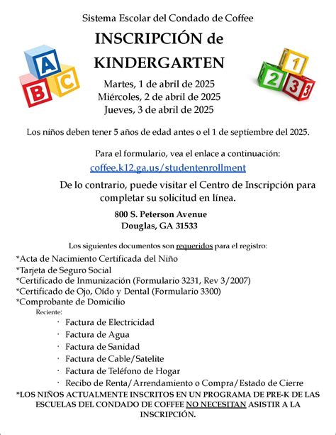 Kindergarten Registration is April 1-3