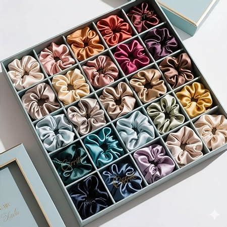 ETSAP Classic Satin Silk Scrunchies For Women And Girls Set Of 12 ...