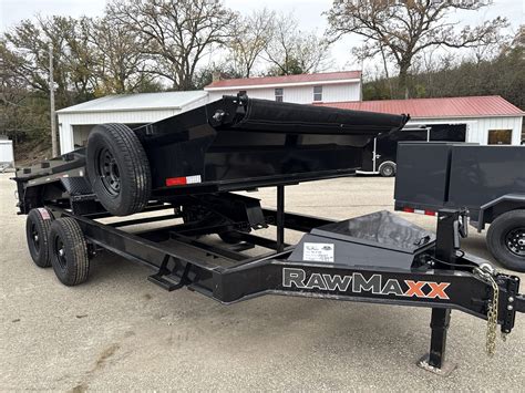 2026 RAWMAXX GDX16'X83" BUMPER PULL DUMP TRAILER 2-7000 LB AXLES JET BLACK 26067 - DL Trailers