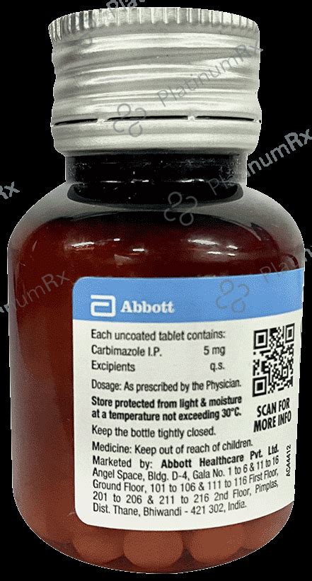 Neo Mercazole 5mg Tablet 130s - Save 50% on Substitute Medicine